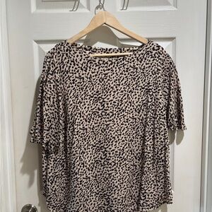 H&M Black and Cream Animal Print Blouse